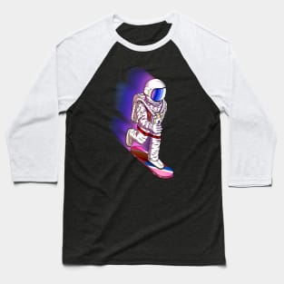 Astronaut Skateboarding Baseball T-Shirt